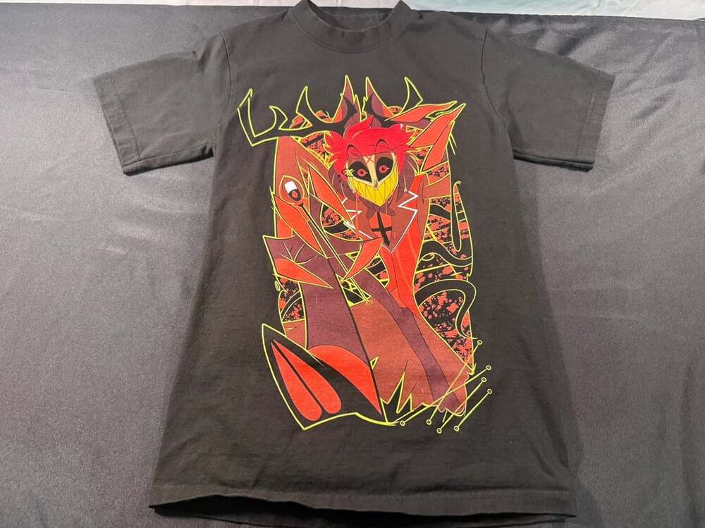 Hazbin Hotel Alastor Graphic Black Short Sleeve T-Shirt Size S